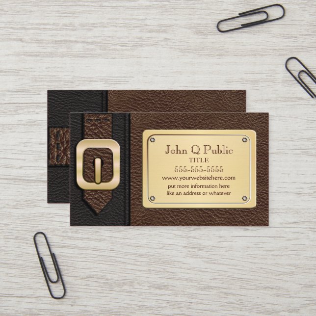 Black and Brown Saddlebag Business Card (Front/Back In Situ)