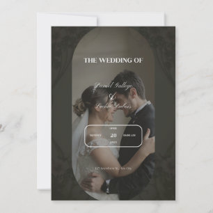 Black and Brown Simple Wedding invitation