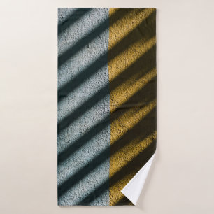 Black and brown striped textile bath towel