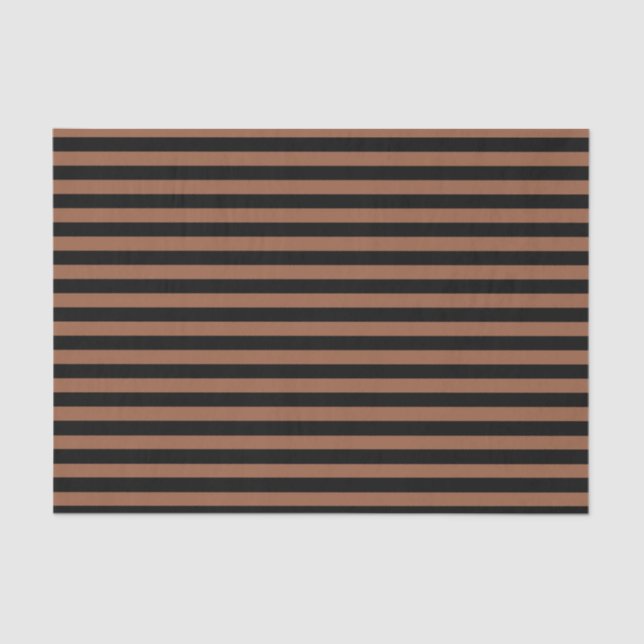 Black and Brown Stripes Tissue Paper (Front)