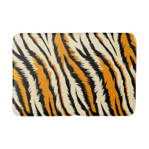Black and Brown Tiger Stripes Pattern Bath Mat