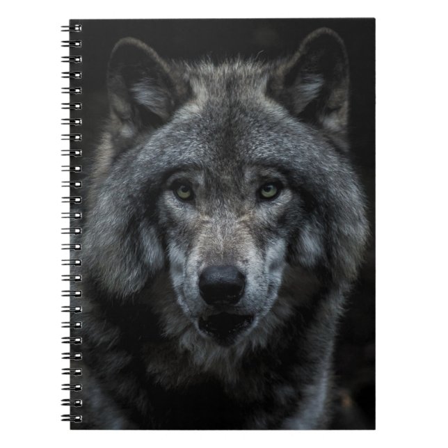 BLACK AND BROWN WOLF PAINTING NOTEBOOK (Front)