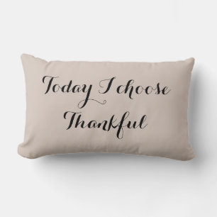 Black and Buff Thankful Lumbar Pillow
