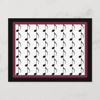 Black and Burgundy Musical Notes Postcard