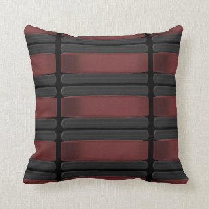 Black and Burgundy Throw Pillow