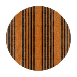 Black and burnt orange five stripe pattern cutting board