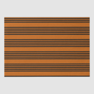 Black and burnt orange five stripe pattern tissue paper