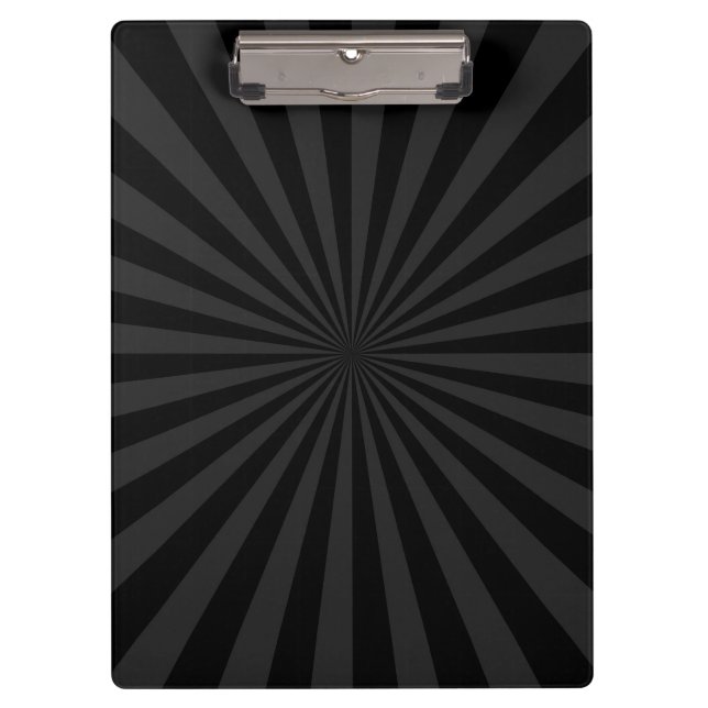 Black and Charcoal Burst Decor Customize This Clipboard (Front)