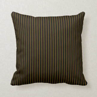 Black and Chocolate Brown Stripes Throw Pillow