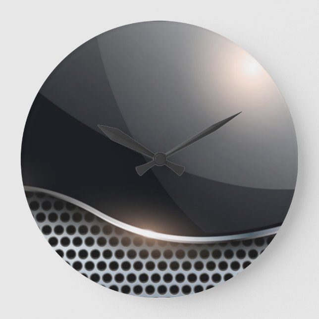 Black and chrome large clock (Front)