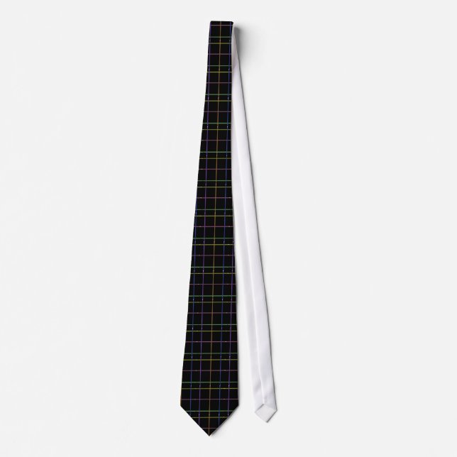 Black and Colour Cris Cross Striped Tie (Front)