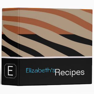 Black and Coral Zebra Print Retro Pattern Binder