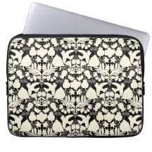 Black and Cream Folk Art Otomi Symmetrical Pattern