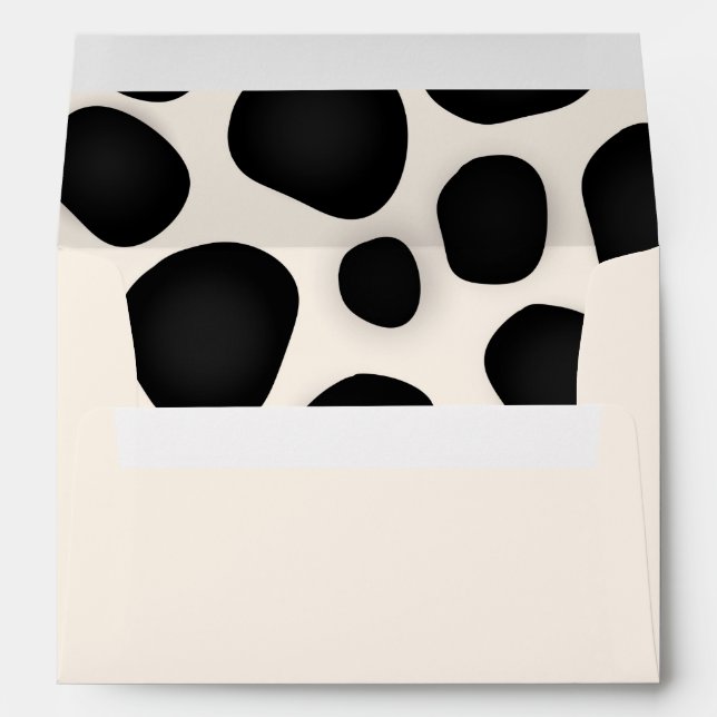 Black and Cream Lined Envelope with address (Back (Bottom))