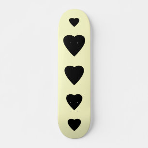 Black and Cream Love Heart Design. Skateboard