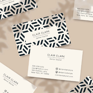 Black and Cream Luxury Geometric Modern Elegant Business Card