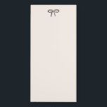 Black and Cream Simple Bow Magnetic Notepad<br><div class="desc">A simple and sweet hand-drawn bow in black on warm white gives this magnetic notepad a carefree and cheerful air,  perfect for a young lady's locker,  dorm room fridge or sophisticated and elevated home.</div>