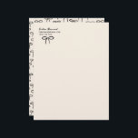 Black and Cream Simple Bows Personal Stationery<br><div class="desc">A sweet and simple black bow (or change the colour to your favourite hue) on the front and a backer pattern of hand-drawn bows give this letterhead a carefree and cheerful air, perfect for a young lady's first set of correspondence or for the sophisticated women with a love of feminine...</div>