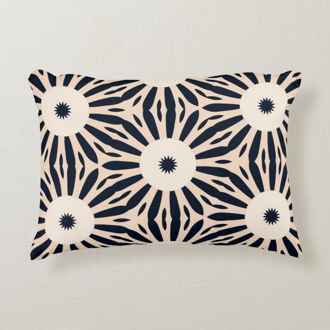 Black and Cream Visionary Vortex Accent Pillow (Front)