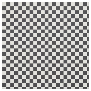 Black and Custom Colour White Chequerboard Pattern Fabric