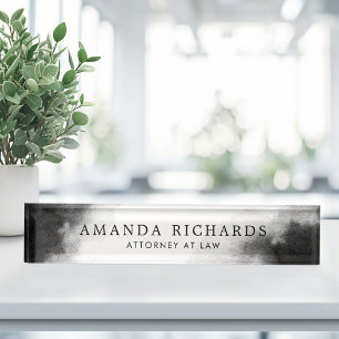 Black and dark gray watercolor nameplate