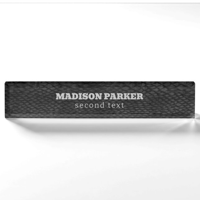 Black and Dark Grey Snakeskin Print    Nameplate (Front)