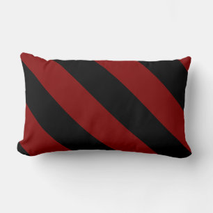 Black and Dark Red Lumbar Pillow
