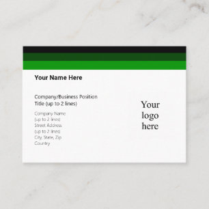 Black and Deep Greens Logo Mighty Business Card