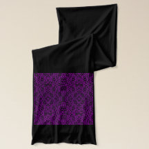 Black and Deep Purple Lace Scarf