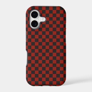 Black and Deep red chequerboard pattern