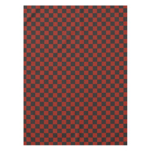 Black and Deep red chequerboard pattern Tablecloth