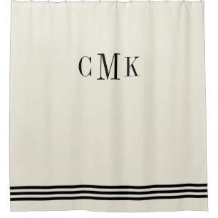 Black and Ecru Sophisticated Stripes and Monogram