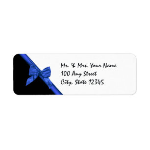 Black and Electric Blue Satin Ribbon