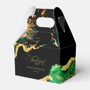 Black and Emerald Green Wedding Favor Box