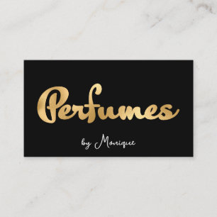 Black and Faux Gold Perfumes Business Card