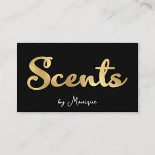 Black and Faux Gold Scents Business Card