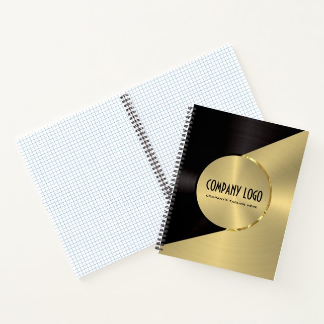 Black and faux gold stainless steel look notebook (Inside)