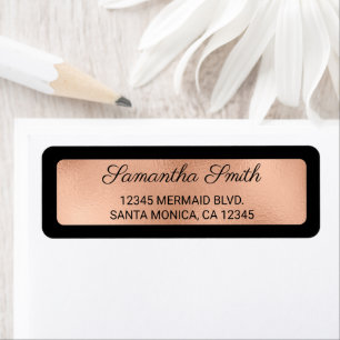 Black and Faux Rose Gold Foil Overlay