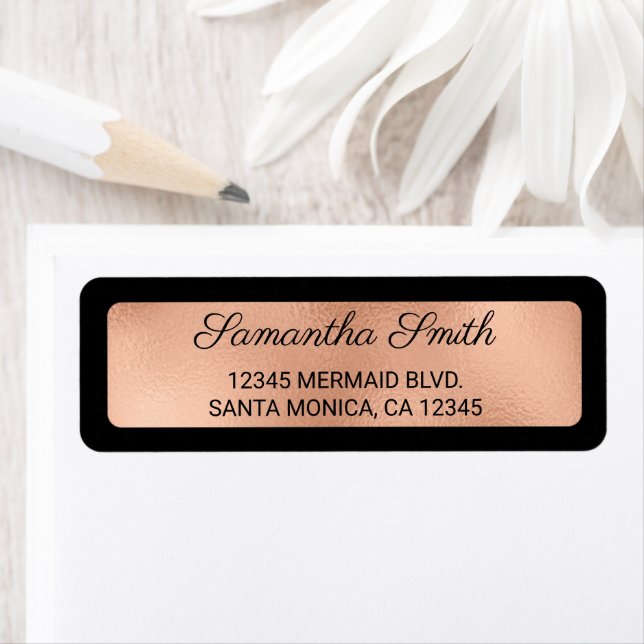 Black and Faux Rose Gold Foil Overlay (Insitu)
