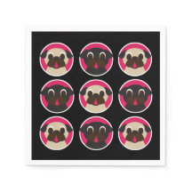 Black and Fawn Pug Heads Birthday Party