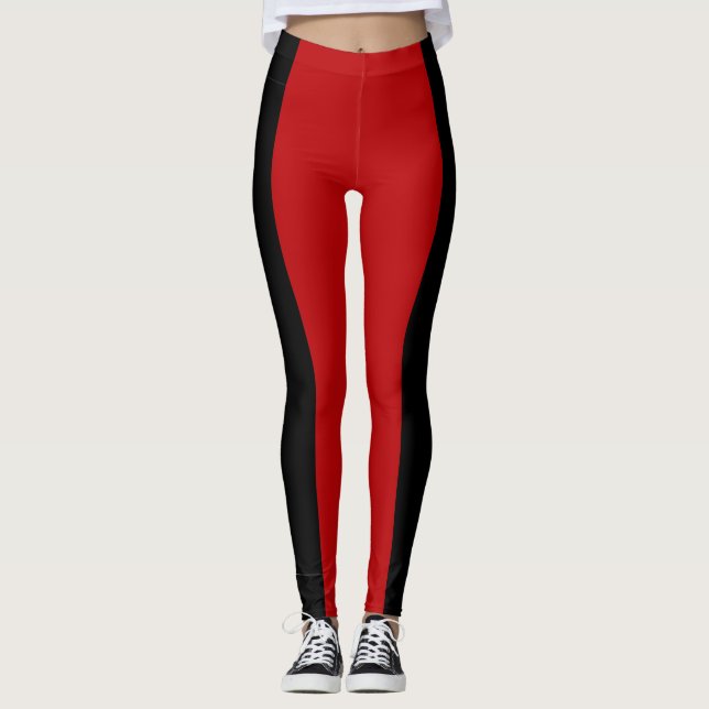 Black and Garnet Leggings (Front)