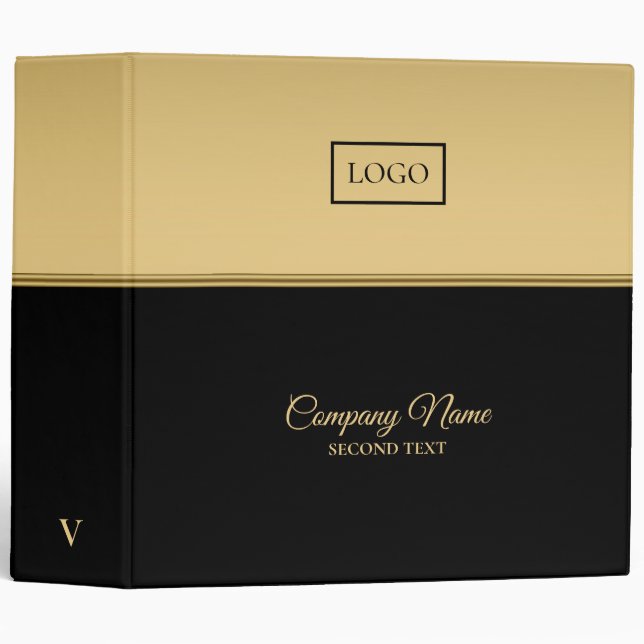 Black And Gold 3 Ring Binder (Front/Spine)