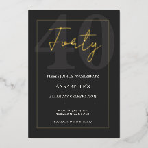 Black and Gold 40th Milestone Birthday Celebration