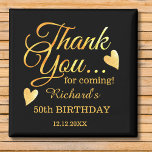 Black And Gold 50 Birthday Party Thank You Favor Magnet<br><div class="desc">50th birthday thank you favor gift magnet in classy emerald green with gold typography .</div>