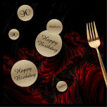 Black and Gold 90th Birthday Table Decoration<br><div class="desc">What a festive addition to your 90th BirthdayParty tables! Elegant trendy Black and Gold Table Confetti personalized with name,  event,  and greeting! Gold background is a faux textured design. All Rights Reserved © 2019 Alan & Marcia Socolik.</div>