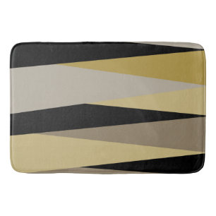 black and gold abstract bath mat