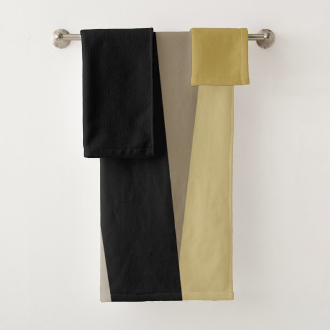 black and gold abstract  bath towel set (Insitu)