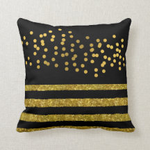 Black and Gold abstract Modern Stripe polka dots 