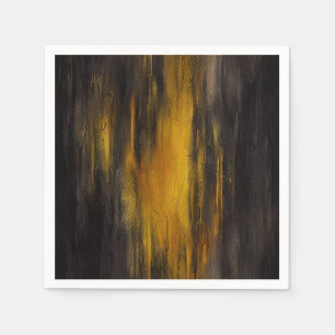 Black and Gold Abstract Pattern Napkin