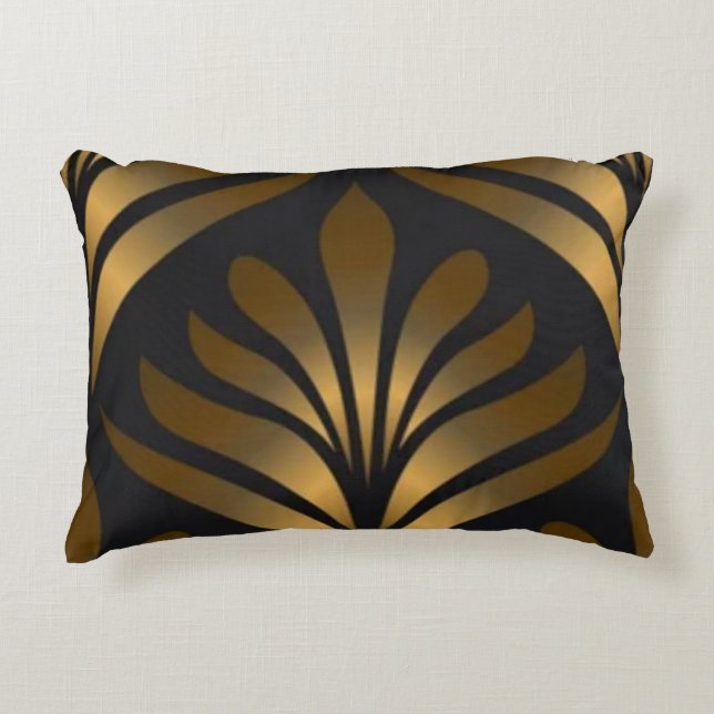 Black and Gold  Accent Pillow (Front)